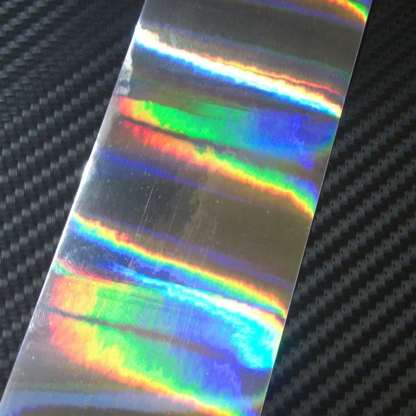 ホログラムシート ミラーシルバー 5cmx30cm 1枚(粘着性シールタイプ)