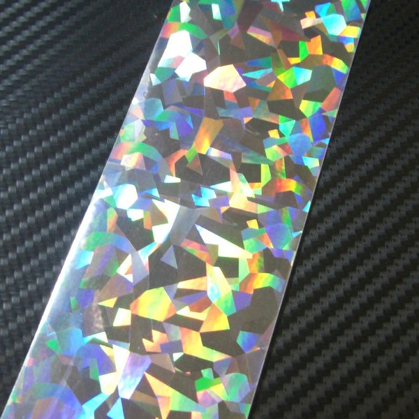 ホログラムシート クラッシュシルバー 5cmx30cm 1枚(粘着性シールタイプ)