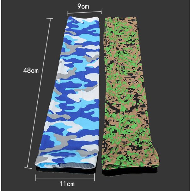 接触冷感 アームカバー ブルーカモ アイスシルク フリーサイズ 2