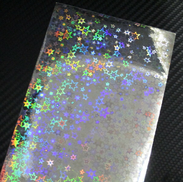 ホログラム スターシルバー 20cmx10cm 1枚(粘着性シールタイプ) ホログラムシート