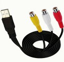 USB-3RCA ケーブル 140cm USB 2.0 オス To 3 RCA メス ジャック スプリッター オーディオビデオ AV コンポジットアダプターコード TV PC HDD DVR 用