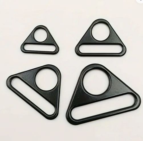 亜鉛合金 三角カン 丸穴 三角形D字型リング ウェビング調整バックル付きバッグ