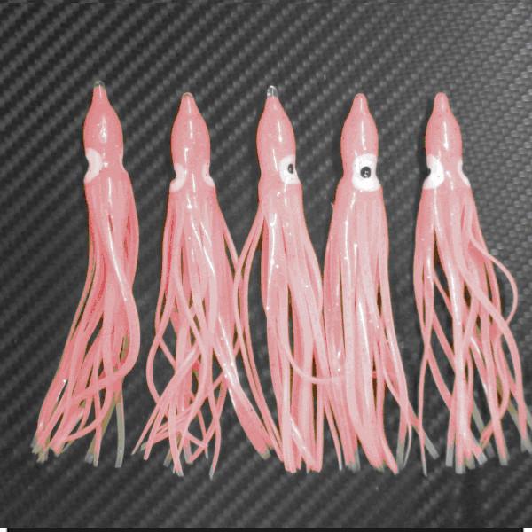 樂天商城 - タコベイト 夜光ピンク 10cm 5匹 ラメ入り インチク ジギングなどに