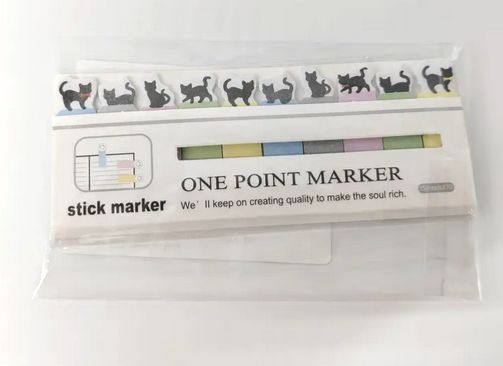 Rakuten - 黒猫の付箋紙 150枚セット ブックマークメモフラッグ 文房具＆オフィス用品