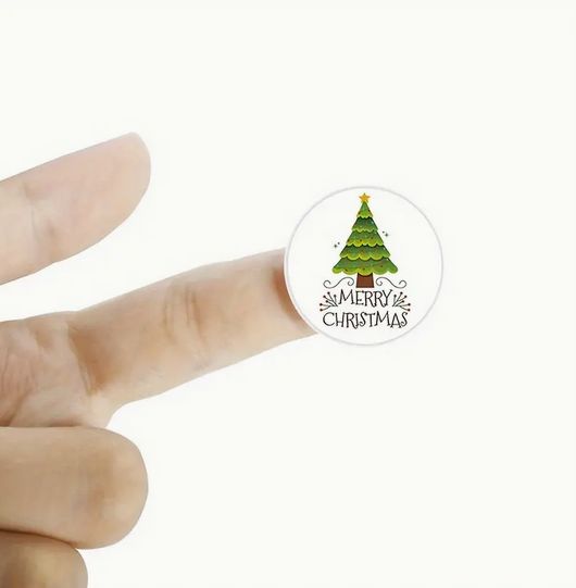 メリークリスマス ステッカー 4種類x1 直径2.5cm フェスティバルステッカー パーティー 封筒文具 カードラベルギフト シールステッカー usagi333-10013503 良品家電 サンプル画像2