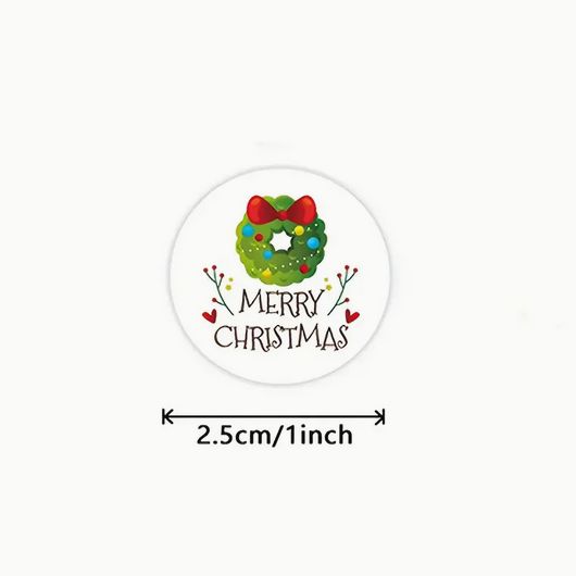 メリークリスマス ステッカー 4種類x1 直径2.5cm フェスティバルステッカー パーティー 封筒文具 カードラベルギフト シールステッカー usagi333-10013503 良品家電 サンプル画像3