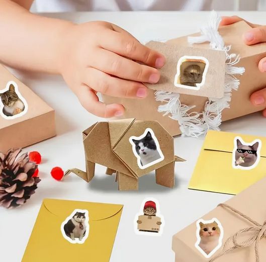 猫面白ステッカー10種セットノート...