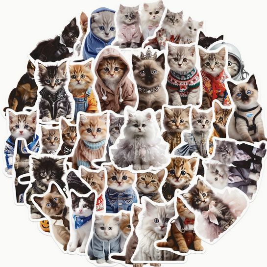 かわいい猫 ステッカー ノートパソコンや水筒に シール スマホ ランダム発送
