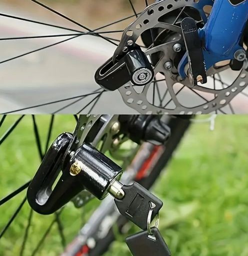 自転車 鍵 ディスクロック レッド 鍵2個付き