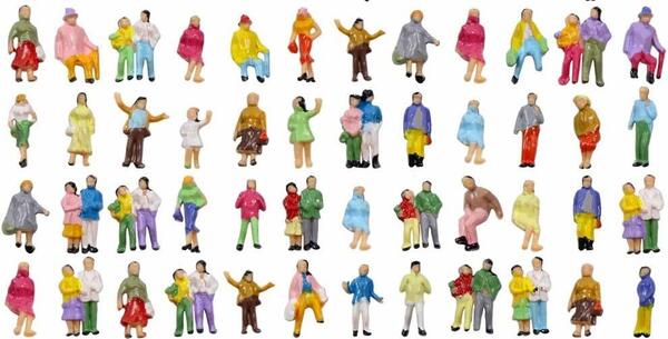 情景コレクション 人間 人形 人物 人間フィギュア塗装人 1:150 50体 箱庭 鉄道模型 建物模型 ジオラマ 教育 DIY