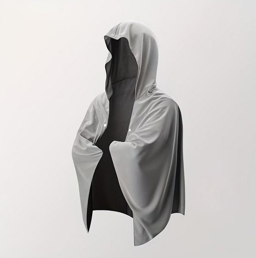 Towel - 冷感ポンチョ ライトグレー 濡らして絞ってクールダウン 速乾 クーリングタオル アウトドア アクティビティ キャンプ サイクリング