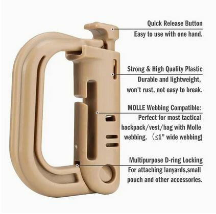 良品家電のGrimloc Carabiner (カラビナ) BLACK モールシステムに対応 汎用カラビナ グリムロック｜アングル3
