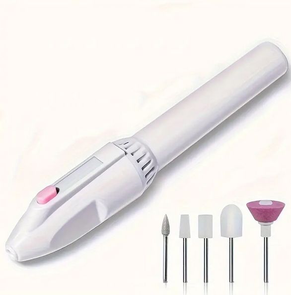 ネイルドリルセット マニキュア・ペディキュアキット 5つの研削ヘッド付き DIYネイルケアツール 単3電..