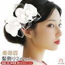 髪飾り 胡蝶蘭 2点セット 成人式 振袖 白 ホワイト 卒業式 袴 結婚式 和装 洋装 水引 訪問着 浴衣 お洒落着物 レース wk-224