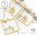 【最大500円OFF】5のつく日限定クーポン！空枠 猫 20mm レジン枠 四角 フレーム ペンダント キャット レジン封入枠 猫雑貨 4個