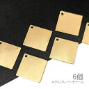 【最大2000円OFF】マラソン限定クーポン!訳アリ メタルチャーム 22mm カスレ メタルプレート スクエア 6個