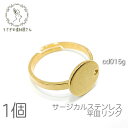 【SS最大半額&2000円OFFクーポン!!】サージカルステンレス リング 10mm平皿 指輪 アジャスターリング 1個/ゴールド色
