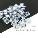 【+3倍!最大P6倍!】\ご愛顧感謝デー限定/約40粒 1辺約3mm キュービックジルコニア《A》のスクエアカットストーン クリア