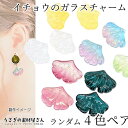 【最大2000円OFF】マラソン限定クーポン!チャーム イチョウの葉 ガラスチャーム 15mm ランダム 4色ペア 横穴 ビーズ 銀杏 秋 アクセサリーパーツ ...