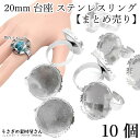 リング パーツ ステンレス指輪 20mm トレイ 10個 まとめ売り 指輪 ステンレス製リング ハンドメイドパーツ うさぎの素材屋さん サイズ調整可能 レジン台...