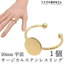 【SS最大半額&2000円OFFクーポン!!】指輪 10mm平皿 サージカルステンレス 内径約18mm ゴールド色 リング 1個 シンプル アレンジ 指輪 平皿...