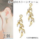 チャーム リーフ 葉っぱ 22mm 2個 ストーンチャーム シンプル アクセサリーパーツ うさぎの素材屋さん 植物 ボタニカル ハンドメイド パーツ ツタ