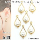 【最大2000円OFF】マラソン限定クーポン!パールチャーム 20mm 6個 しずく型 透かし デザインパーツ フレームチャーム アクセサリーパーツ うさぎの素...