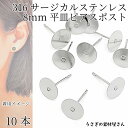サージカルステンレス 316ステンレス ピアス パーツ 8mm 平皿 10本 アレルギー対応 うさぎの素材屋さん ハンドメイドパーツ 錆びにくい ポスト ピアス...