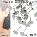 【最大2000円OFF】ブラックフライデー限定!ステンレス ピアス パーツ 6mm 平皿 約30本 アレルギー対策に うさぎの素材屋さん ハンドメイドパーツ 錆...