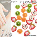 デコパーツ カット フルーツ 小さめ 貼り付けパーツ ランダムミックス 約20個 りんご いちご オレンジ キウイ スライス フルーツ 果物 レジン封入 ハンド...