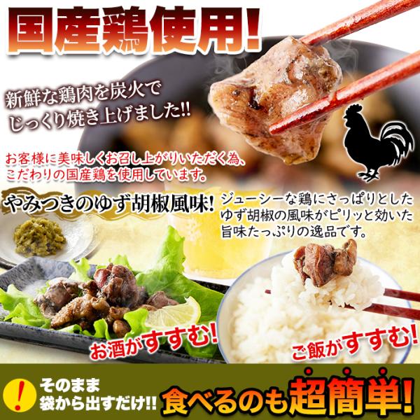 【先着クーポン配布中】 焼き鳥 炭火焼 焼鳥 やきとり 鶏 宮崎名物 国産 柚子胡椒 ゆず コショウ 親子丼 焼き鳥丼 炭火 おつまみ 肴 美味しい メール便 ポスト投函 usagiya-itto-10000168 【うさぎ屋】 インテリア&DIY サンプル画像3