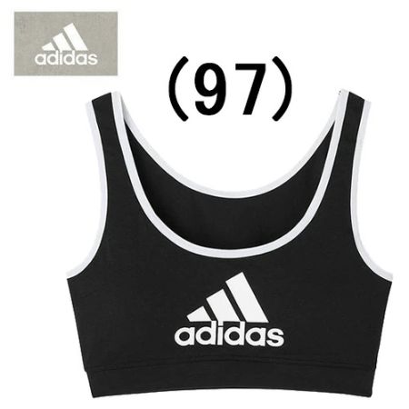 【送料無料】adidas アディダス ハーフトップ ノンワイヤー スポーツブラ ビッグロゴ ブラック レディース セール お買い得 女性 下着 肌着 インナー スポーティー フィットネス ジム スポーツ 速乾 らくらく ブラック ミディアムグレー ペア M L LL 入院 検査