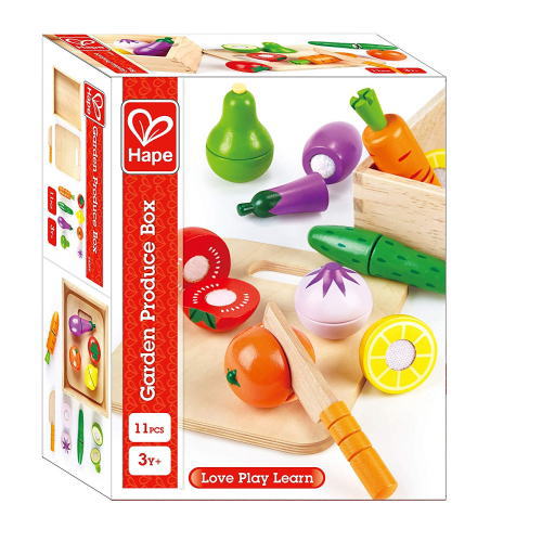 Hape(ハペ) 新鮮お野菜&果物 E8269 024410木製玩具 　木のおもちゃままごと （送料無料 北海道、沖縄、離島は配送不可）