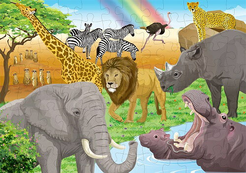 KUMONTOY くもんのジグソーパズル STEP5 大自然の動物たち 3歳から ステップ5 公文 くもん出版 知育玩具 教材 548354 （送料無料 北海道、沖縄、離島は配送不可） 2