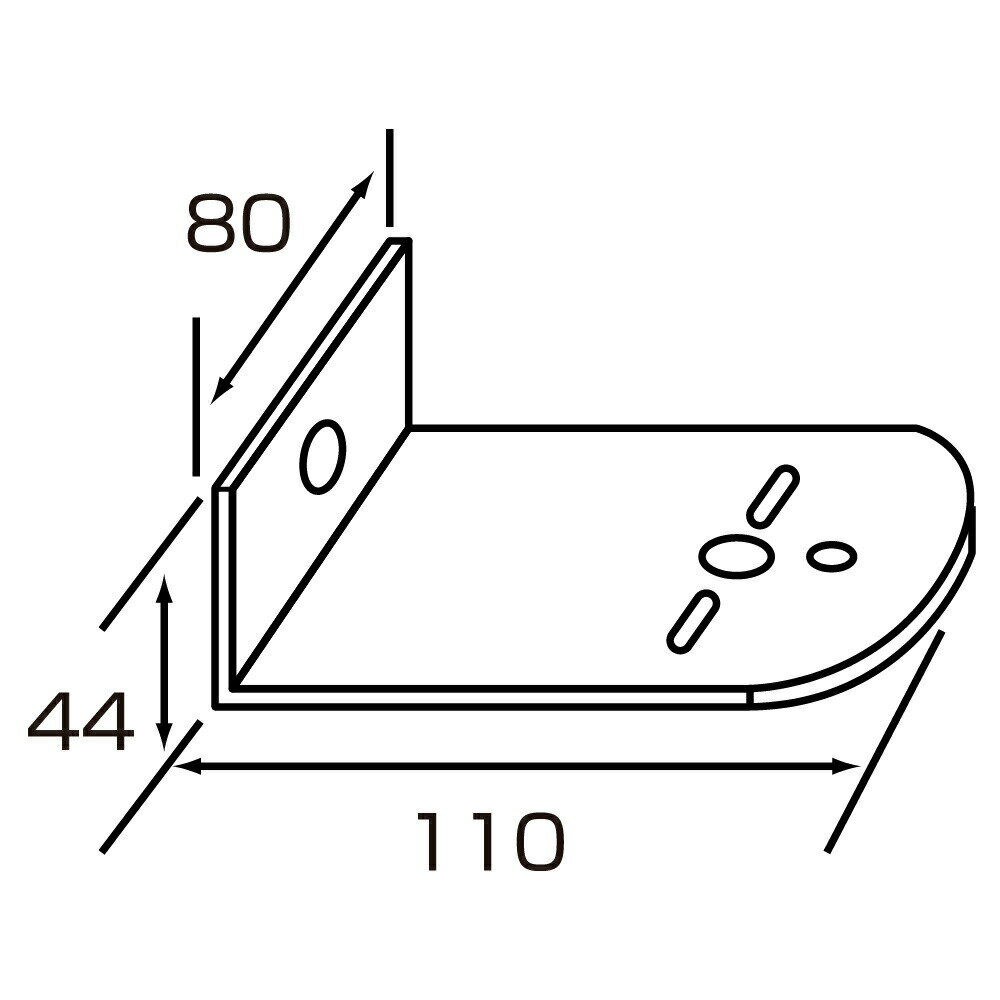 取付ステー バスマーカー ランプ サイドマーカー トラック ジェットイノウエ マーカーランプ取付ステー L型 ステンレス幅広 型番：502833 寸法：110mm×80mm カー用品