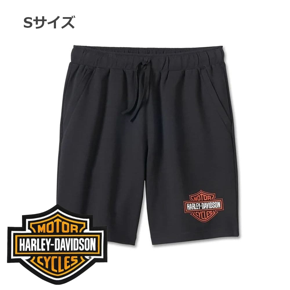 Rakuten - ハーレーダビッドソン 純正 メンズ バー&シールド フリースショーツ ブラック 99197-24VM バイク用品 ばいく 純正 パンツ 短パン メンズ 高耐久性 黒