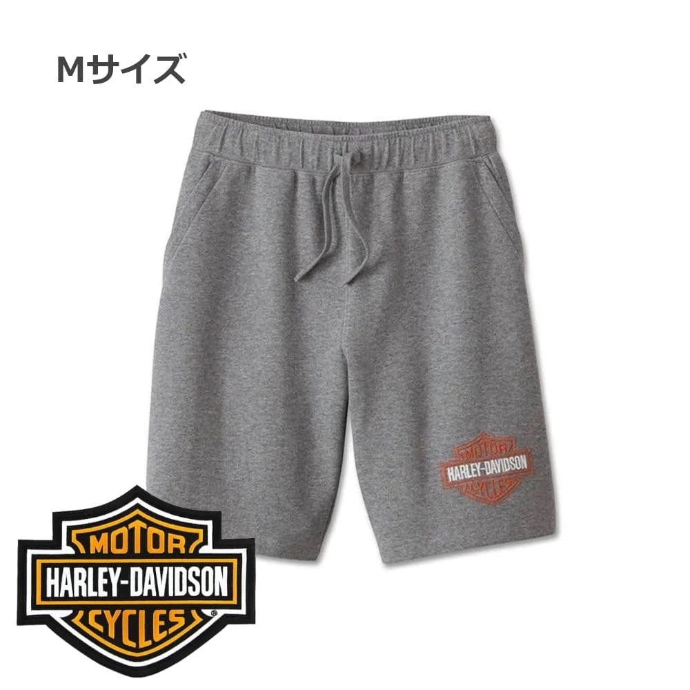 ハーレーダビッドソン 純正 メンズ バー&シールド フリースショーツ グレー 99198-24VM バイク用品 ばいく 純正 パンツ 短パン メンズ 高耐久性