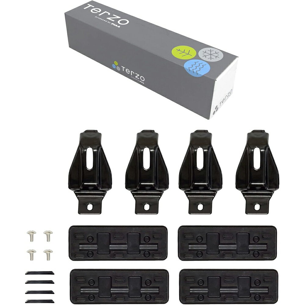 ゲリラP2倍 PIAA Terzo ルーフキャリア ベースキャリア ホルダー 4個入 ブラック【トヨタ エスティマ ACR.MCR.3#.4# アルファード ANH1# MNH1#】 EH233