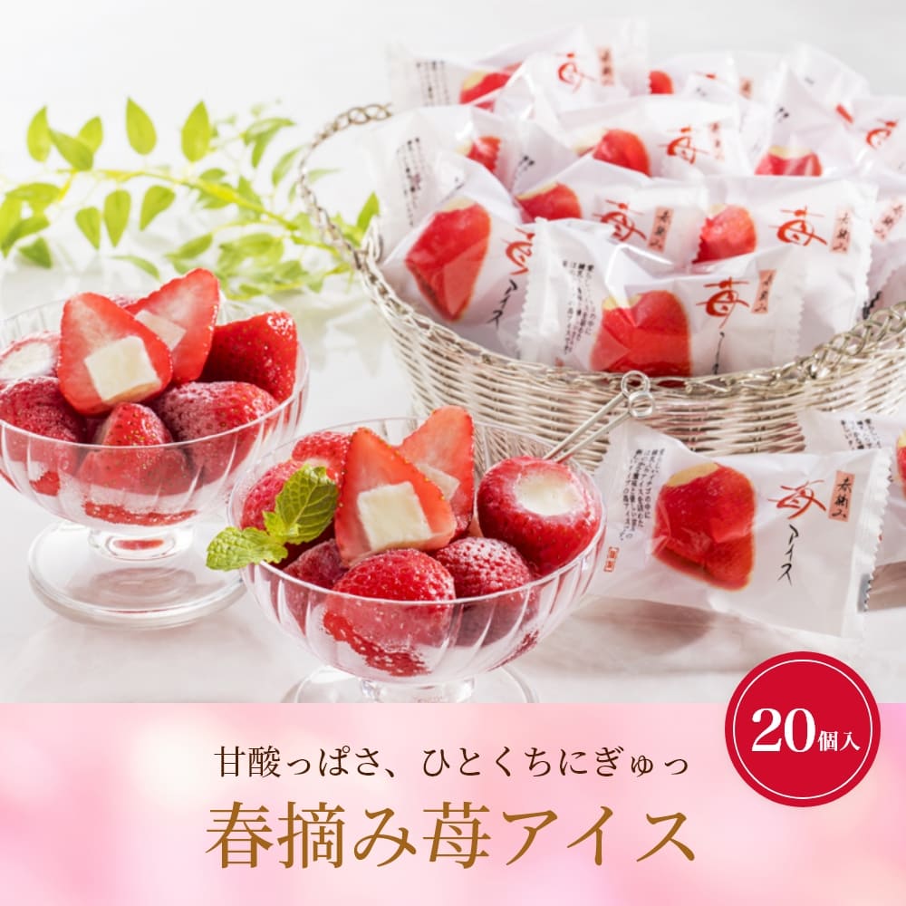 楽天うさマート　楽天市場店200円OFFクーポン お中元 ギフト 2025 春摘み苺アイス 20個入 御中元 夏ギフト アイス アイスクリーム