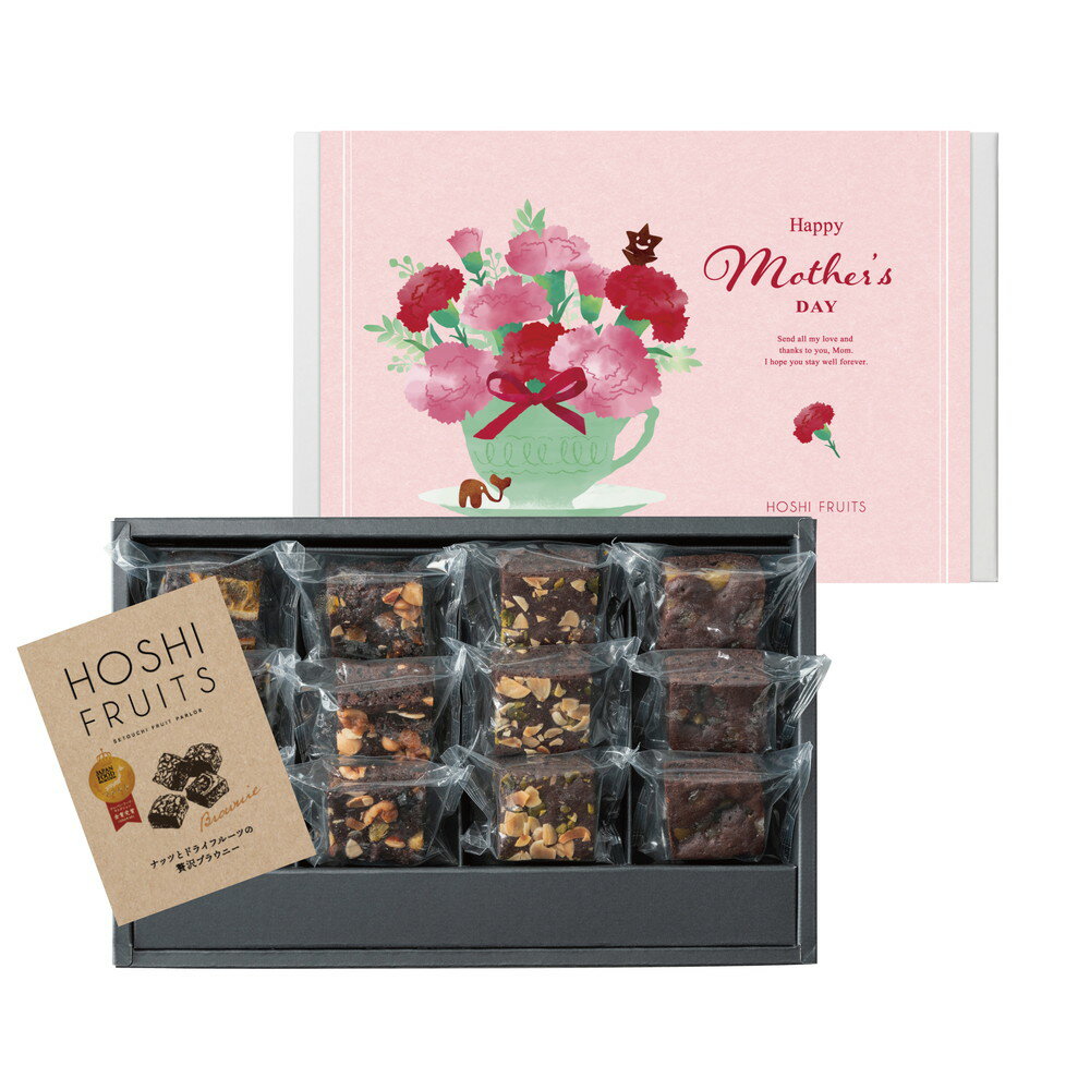 母の日2024 ホシフルーツ ナッツとドライフルーツの贅沢ブラウニー 4種12個入 ギフト ケーキ けーき ブラウニー セット 詰合せのサムネイル