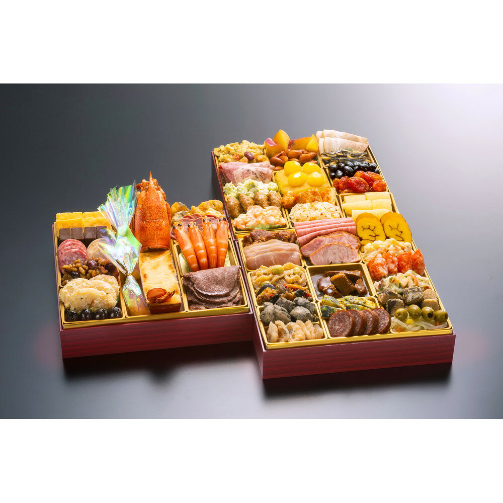 おせち 早割 2027 博多久松 定番洋風 三段重おせち「Akasaka」 4〜5人前 全48品 usamart-10025895 うさマート 楽天市場店 サンプル画像2