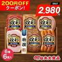 200円OFFクーポン お中元 ギフト 2025 煌彩 特撰ロースハム 6種6個入 MV-466T 御中元 夏ギフト セット 詰め合わせ 肉 ハム