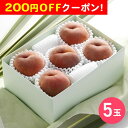 200円OFFクーポン お中元 ギフト 2025 7月1日頃〜8月31日頃お届け予定 旬の桃 5玉(グリーン箱) 計1.2kg 御中元 夏ギフト フルーツ 桃