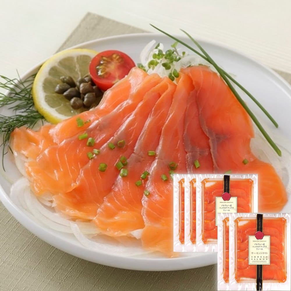 お歳暮 ギフト 2024 滋賀 滋賀中村屋 スモークサーモン 計250g 冬 魚介 サーモントラウト 長浜