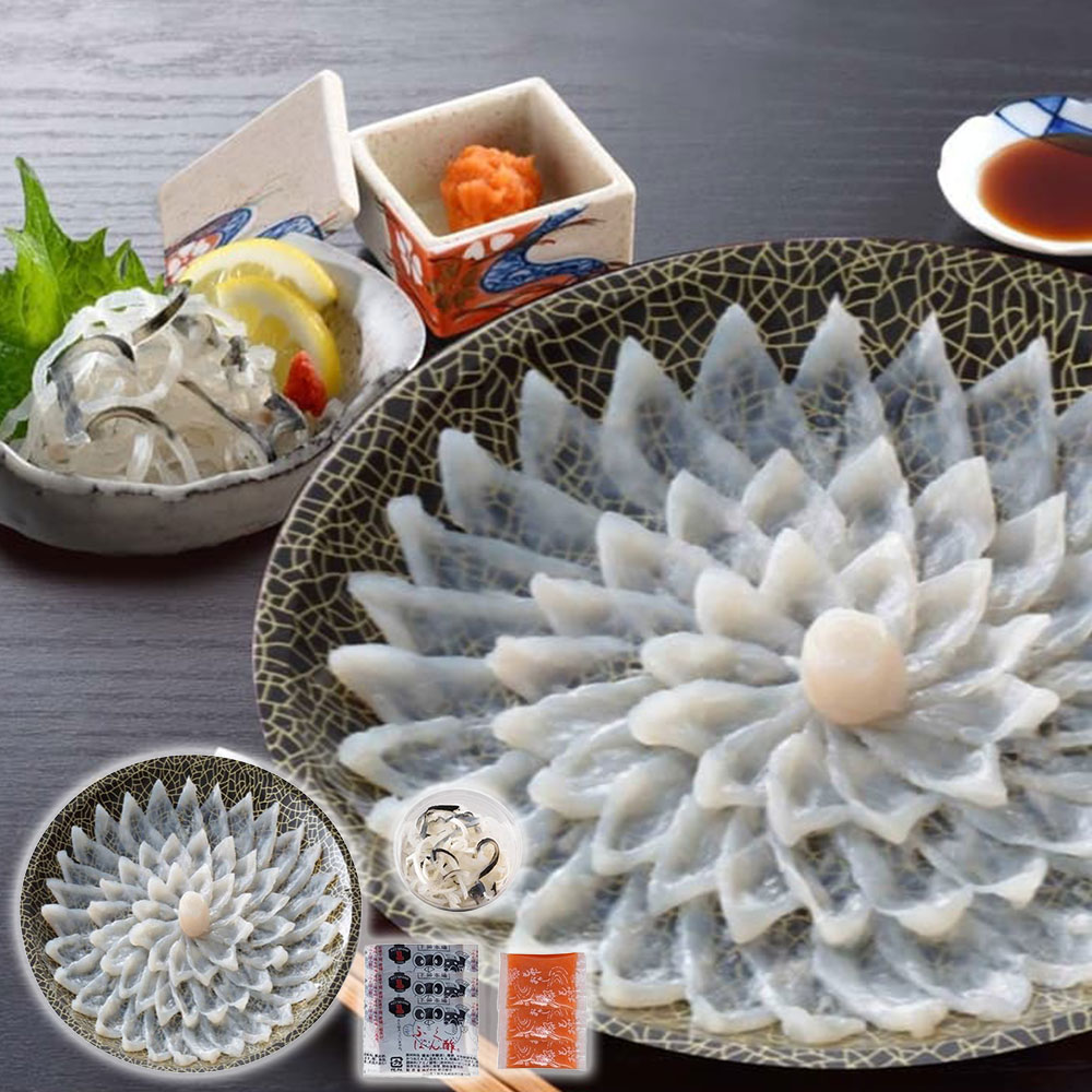 お歳暮 ギフト 2024 関とら本店 とらふく刺身セット ポン酢・もみじおろし付 計8点入 冬 ふぐ 河豚 刺身 グルメ セット 高級 贈答