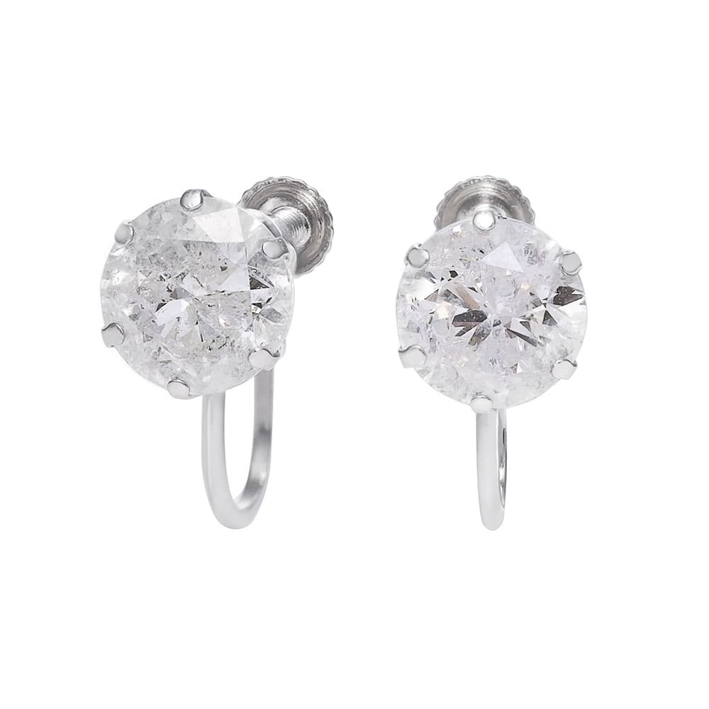 乐天商城 - 受注生産品 【訳あり特価】 Pt900 天然ダイヤモンド 計2ct 6本爪 プラチナスタッドイヤリング TDL鑑別書付 ジュエリー アクセサリー ファッション小物 数量限定 特別価格 ケース付き 贈り物 日本