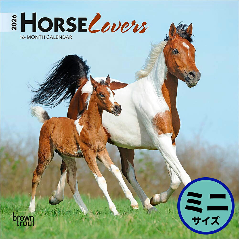 ゲリラP5倍 ブラウントラウト 2026年 馬 壁掛けミニカレンダー(Horse Lovers Calendar) ZB-03708カレン..