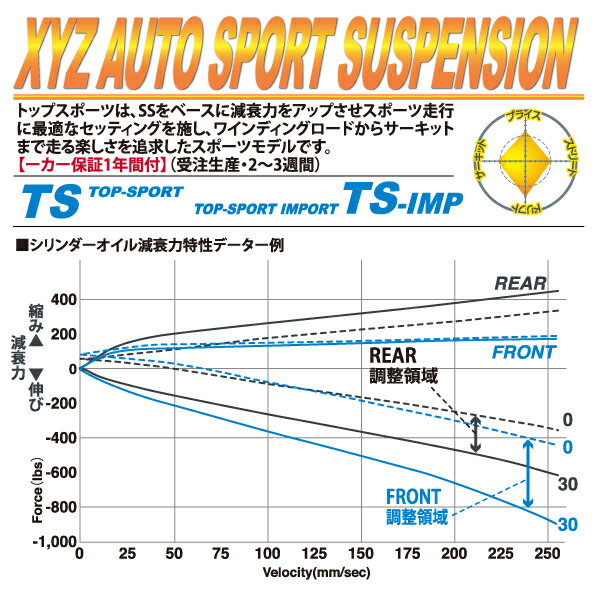 XYZ 車高調 フォレスター SJ5 SJG スバル TS Type TS-SU03-1 フルタップ車高調 全長調整式車高調 30段階減衰力調整付車高調 2