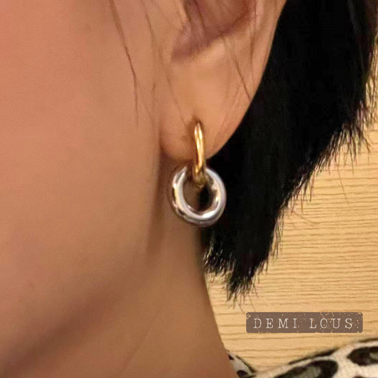 グレーカルセドニー＆天然パール ロングシェルピアス ハンドメイドデザイン(4.0)