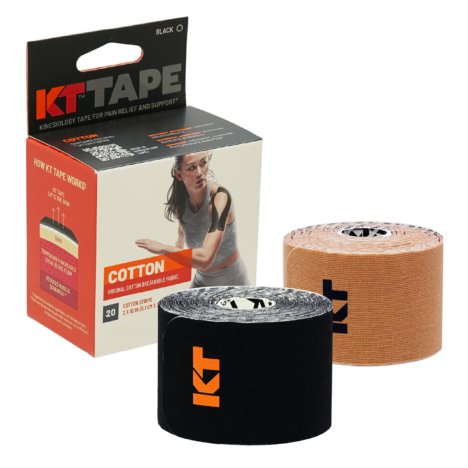 【公式】 KT TAPE ( ケイティテープ ) [NEW] KTコットン 20 | 20枚入り 幅5cm × 長さ25cm プレカットタイプ KTCT20 1